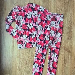 Disney Minnie Mouse Kids Pajama Set - Pink and White